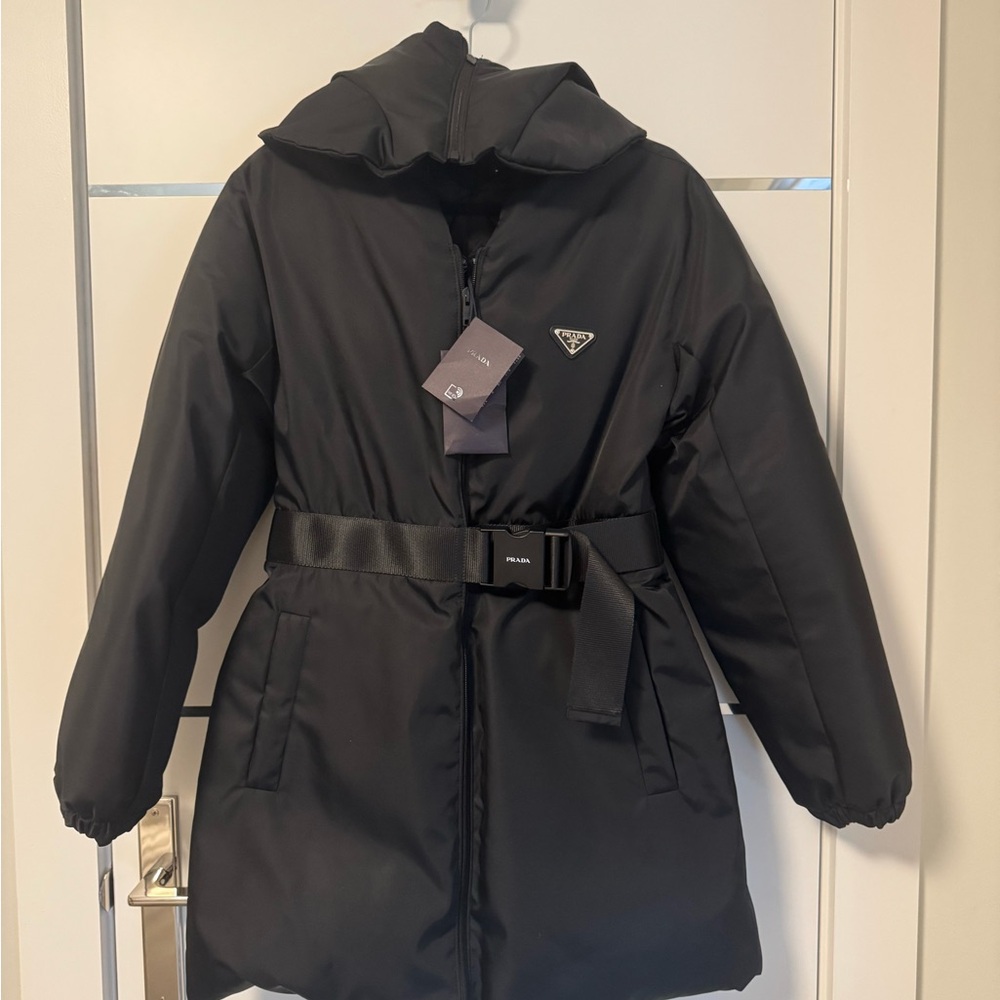 Prada Black Belted Puffer Jacket
